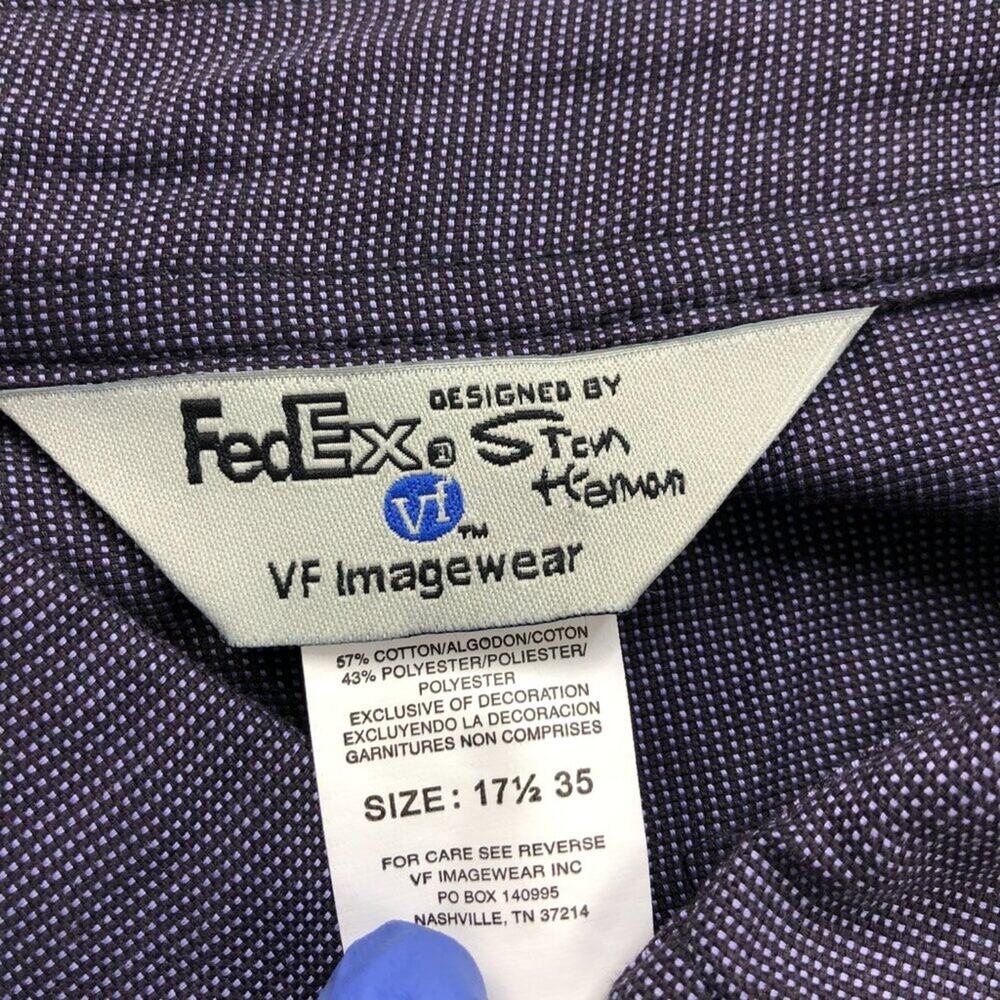FedEx Dan Herman 17.5 / 35 NEW Without Tags Employee Uniform Purple - Picture 6 of 8